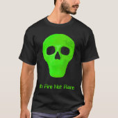Space Alien Face Neon Green Black UFO T-shirt (Voorkant)