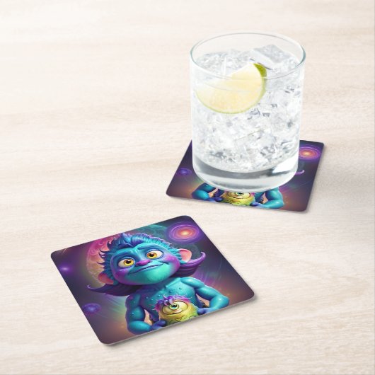 Space Alien & Friend  Kartonnen Onderzetters (Insitu)