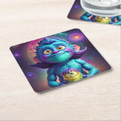 Space Alien & Friend  Kartonnen Onderzetters (Schuin)