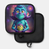 Space Alien & Friend Pannenlap (Voorkant / Achterkant)