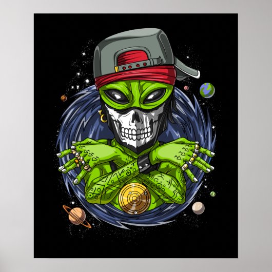 Space Alien Gangstа UFO-extraterrestrials Rapper Poster (Voorkant)