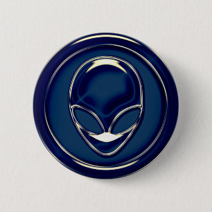 Space Alien Head Ronde Button 5,7 Cm