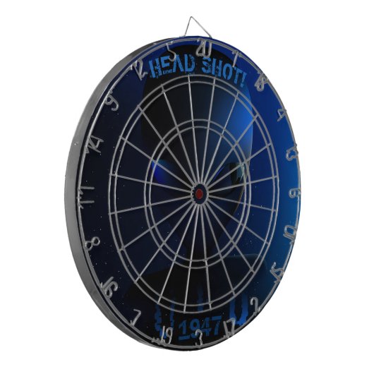 Space alien "HEAD SHOT!" Dartbord (Voorkant Links)