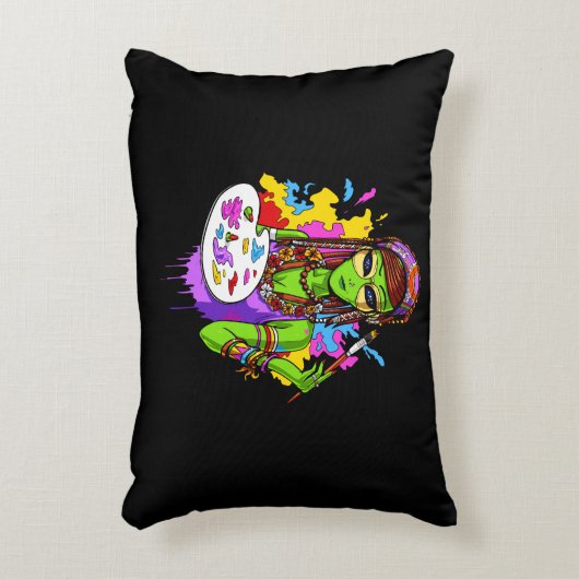 Space Alien Hippie Painting Artist Accent Kussen (Voorkant(Verticaal))