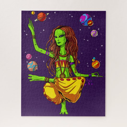Space Alien Hippie Yoga Zen Meditatie Psychedelisc Legpuzzel (Verticaal)