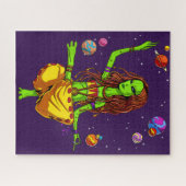 Space Alien Hippie Yoga Zen Meditatie Psychedelisc Legpuzzel (Horizontaal)