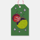 Space Alien in een Santa Hat persoonlijke kerstmis Cadeaulabel (Achterkant)