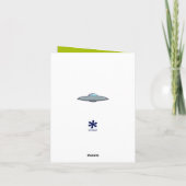 Space Alien in een Santa Hat persoonlijke kerstmis Kaart (Achterkant)