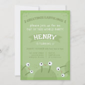 Space Alien Invitation for Birthday Party UFO Kaart (Voorkant)