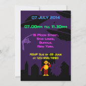 Space Alien Kids Birthday Party Kaart (Achterkant)