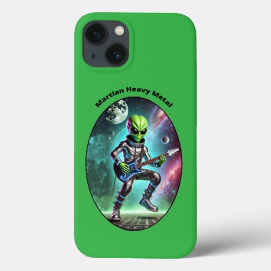 Space Alien Martian speelt gitaar URM Case-Mate iPhone Case (Achterkant)