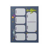 Space Alien met Flying Saucer Planner Pad Notitieblok (Linkerzijde)