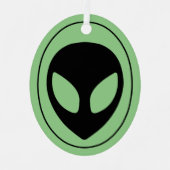 Space Alien Metalen Ornament (Voorkant)