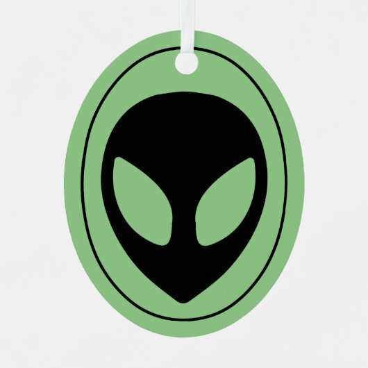 Space Alien Metalen Ornament (Voorkant)