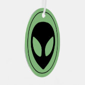 Space Alien Metalen Ornament (Voorkant Rechts)