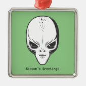 Space Alien Metalen Ornament (Voorkant)