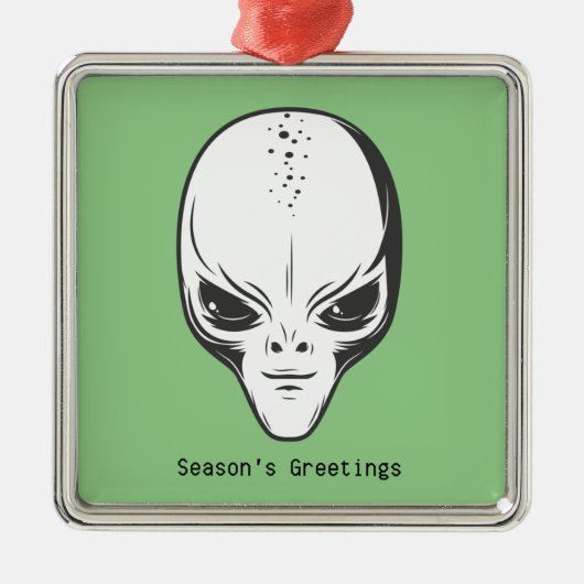 Space Alien Metalen Ornament (Voorkant)