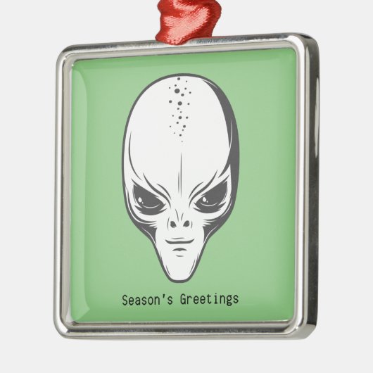 Space Alien Metalen Ornament (Links)