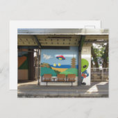 Space Alien of Hakui Station: Ishikawa, Japan Briefkaart (Voorkant / Achterkant)