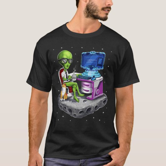 Space Alien Programmer T-shirt (Voorkant)