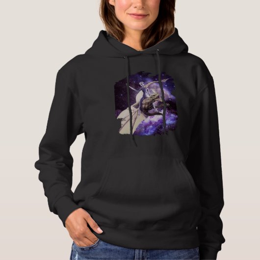 Space Alien Riding Dragon Hoodie (Voorkant)