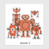 Space Alien Robots Vinyl Sticker (Vel)