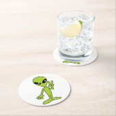 Space Alien Ronde Kartonnen Onderzetter (Insitu)