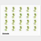 Space Alien Ronde Sticker (Vel)