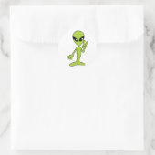 Space Alien Ronde Sticker (Tas)