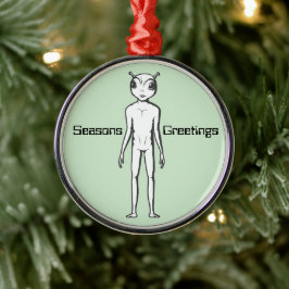 Space Alien Sci Fi Christmas Metalen Ornament