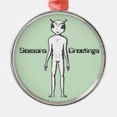 Space Alien Sci Fi Christmas Metalen Ornament (Voorkant)