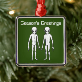 Space Alien Sci Fi Metalen Ornament