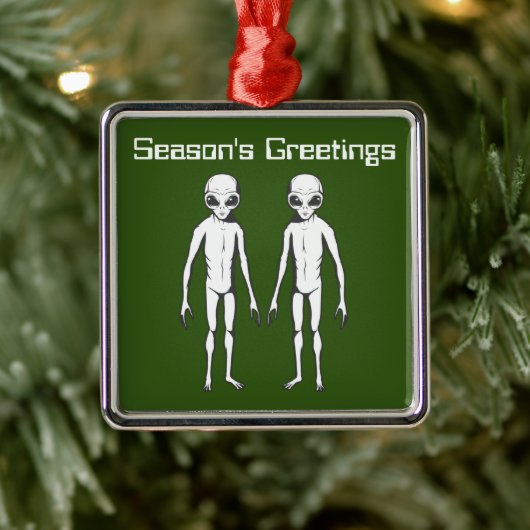 Space Alien Sci Fi Metalen Ornament (Boom)