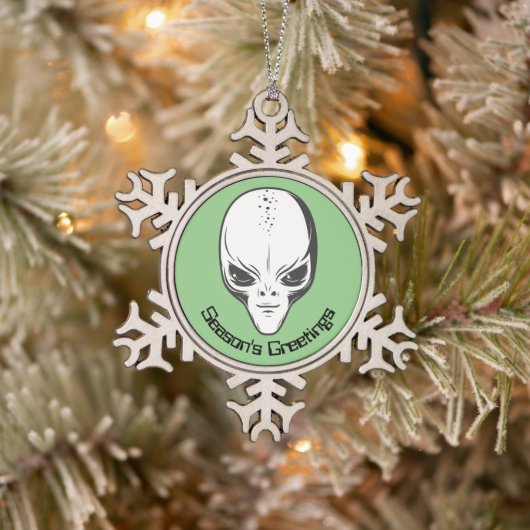 Space Alien Sci Fi Tin Sneeuwvlok Ornament (Boom)