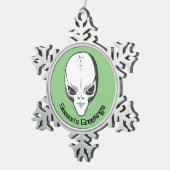 Space Alien Sci Fi Tin Sneeuwvlok Ornament (Rechts)
