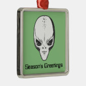 Space Alien Sci Fi Ufologist Metalen Ornament (Rechts)