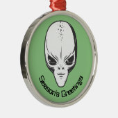 Space Alien Sci Fi Ufologist Metalen Ornament (Rechts)