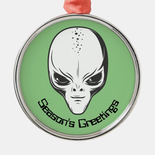 Space Alien Sci Fi Ufologist Metalen Ornament (Voorkant)