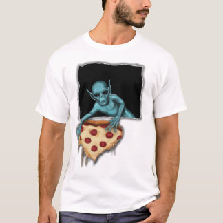 Space Alien steelt een stukje pizza T-shirt