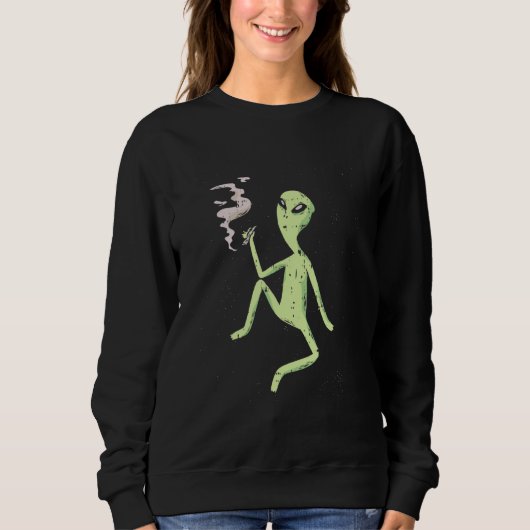 Space Alien Tuxedo Weed Joint Pot Smoker Trui (Voorkant)