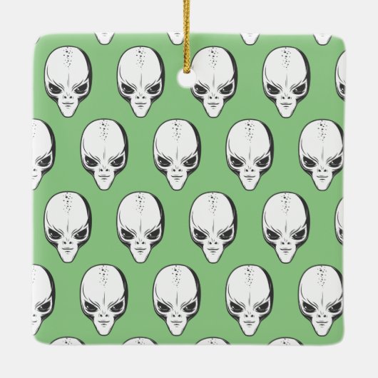 Space Alien UFO Sci Fi Keramisch Ornament (Achterkant)