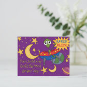 Space Alien Verjaardag Uitnodigingen (Staand voorkant)