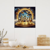 Space Aliens 8 Man Band, Muziekinstrumenten 01 Poster (Keuken)