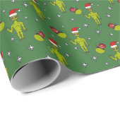 Space Aliens in Santa Hats Sci-Fi-kerstmis Cadeaupapier (Rol Hoek)