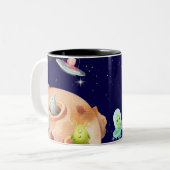 Space Aliens Tweekleurige Koffiemok (Voorkant links)