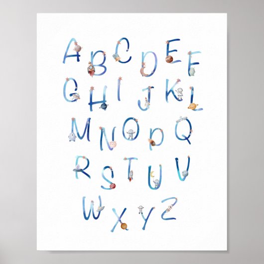 Space Alphabet Poster (Voorkant)