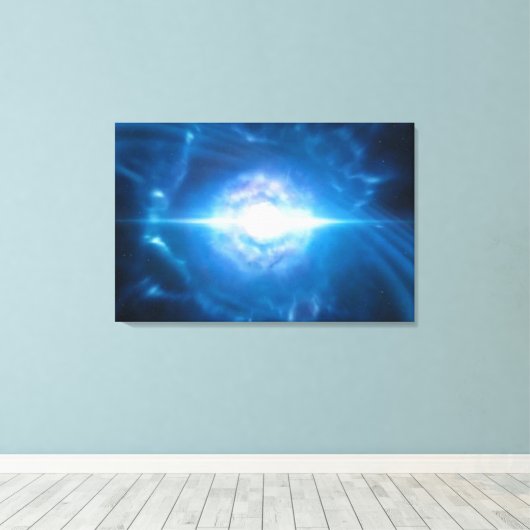 SPACE ART Fusie van twee neutronensterren Canvas Afdruk (Insitu (Houten vloer))