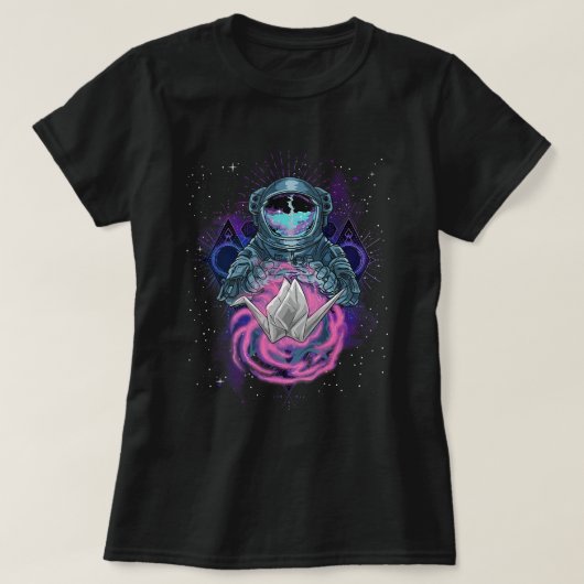 Space Artsy Astronaut Origami T-shirt (Design voorkant)