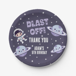 Space Astronaut 5th Birthday Party | Kids Galaxy  Papieren Bordje