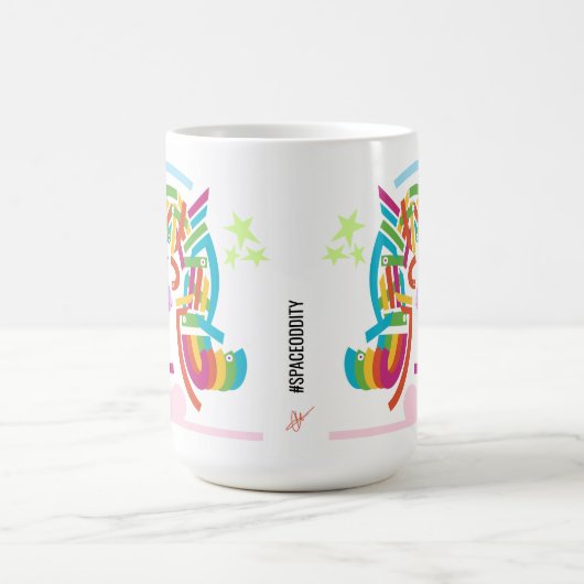 Space Astronaut Abstracte moderne kunst Retro Mok (Center)